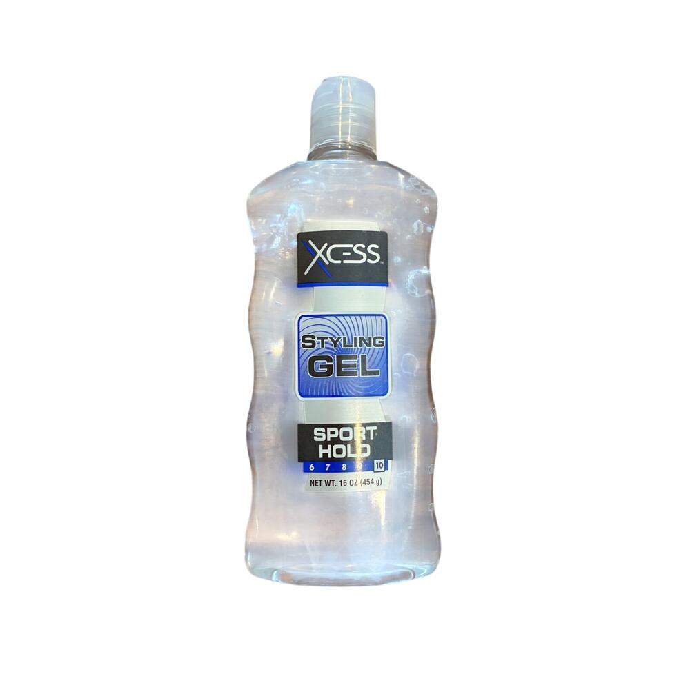 XCess Styling Gel Sport‎ Hold 10 Clear All Day Hold 16 oz New Hair Alcohol Free